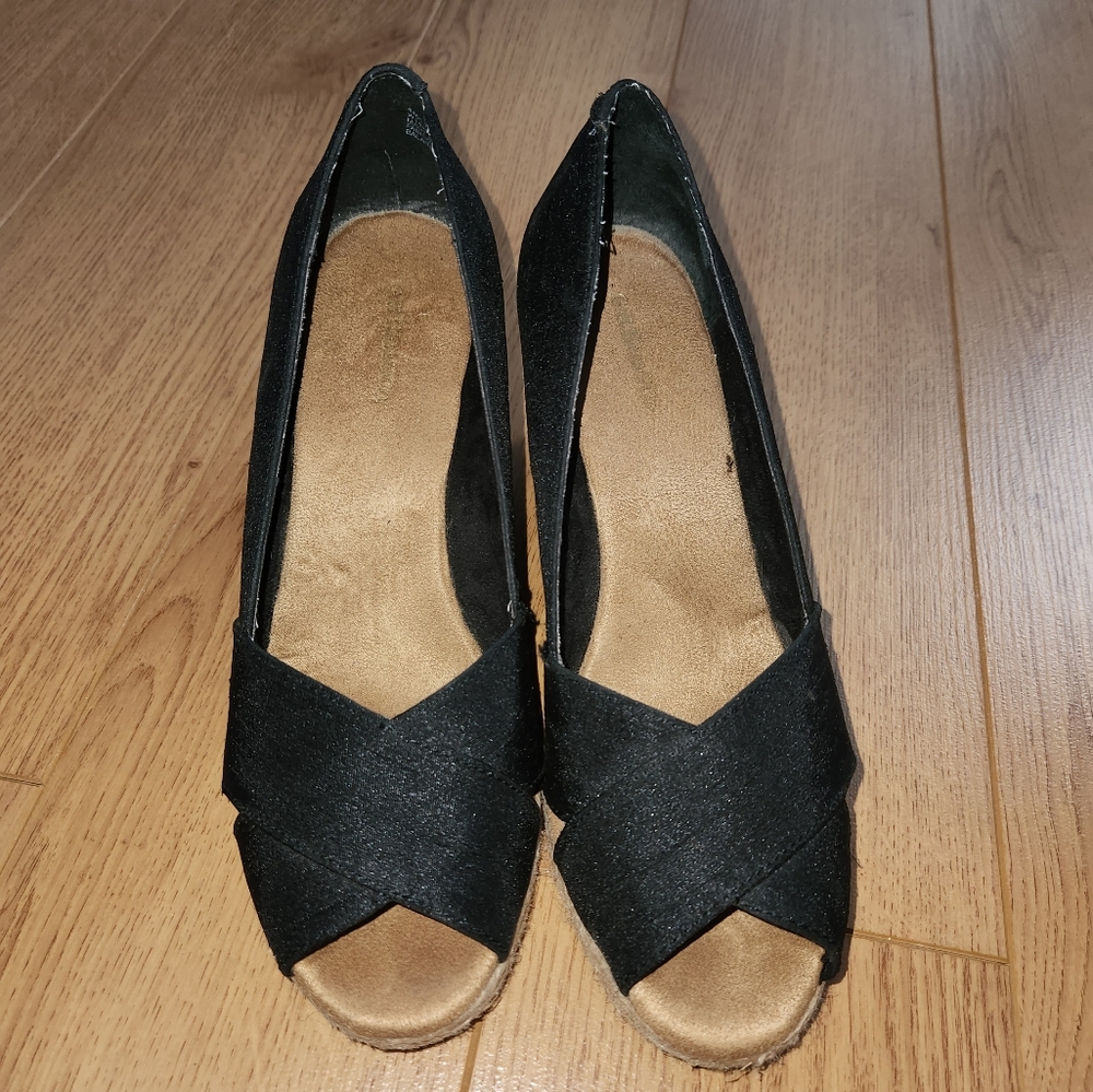 Black espadrille wedges